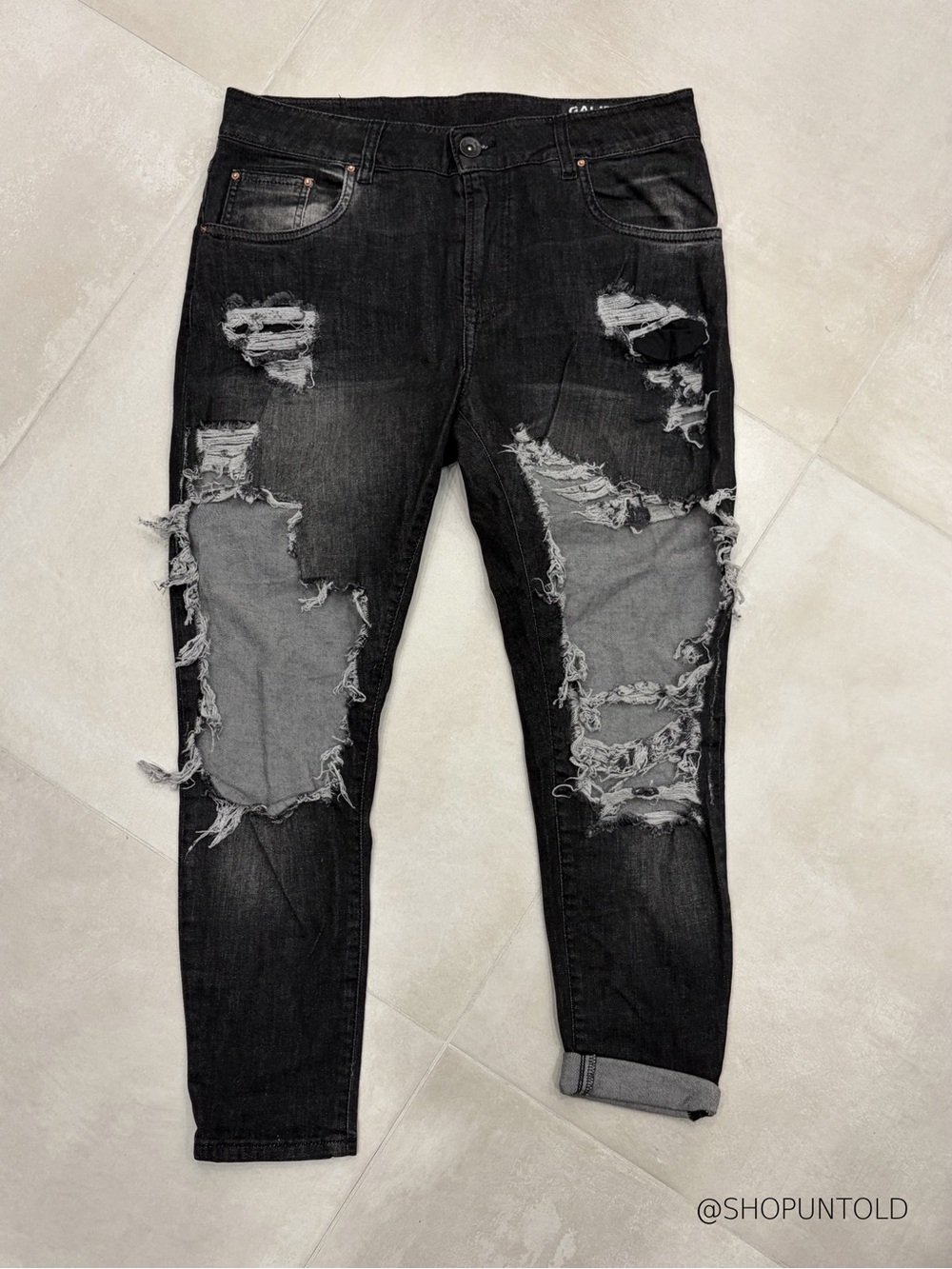 GALITA — DESTROYED BF JEANS — BLACK